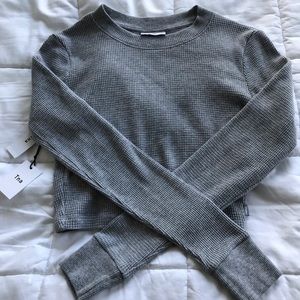 Grey Fitted Crop Top